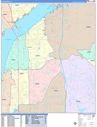 Fort Myers Wall Map Color Cast Style 2026